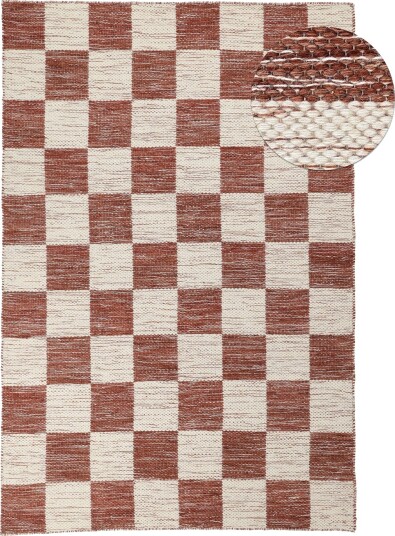 Ullteppe Dundee rød/hvit Størrelse: 80 x 150 cm Ullteppe Dundee rød/hvit Størrelse: 80 x 150 cm