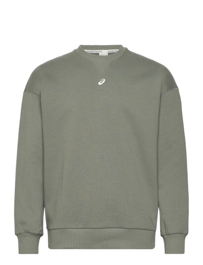 Asics Fleece Relaxed Crew Neck Top Khaki green XXL