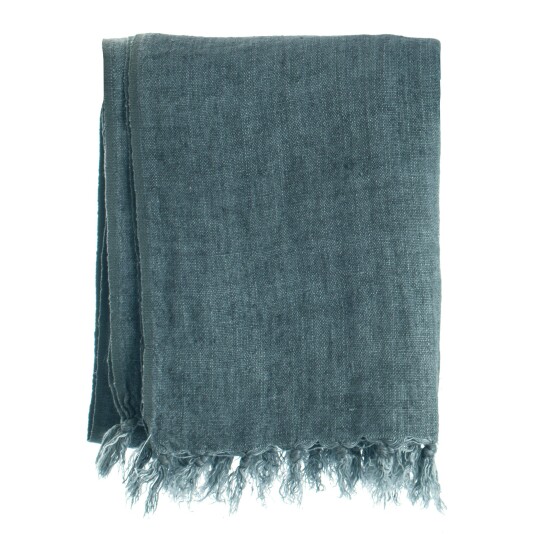 Enjoy Design Pledd Olivia 100% lin petrol 125x160cm