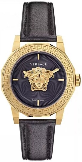 Versace Dameklokke VE7B00223 Medusa Sort/Lær Ø38 mm