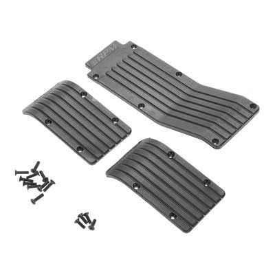RPM 80112 T-Maxx & E-Maxx Three Pc. Skid / Wear Plate Set Black