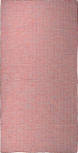 vidaXL Utendørs flatvevd teppe 100x200 cm rød