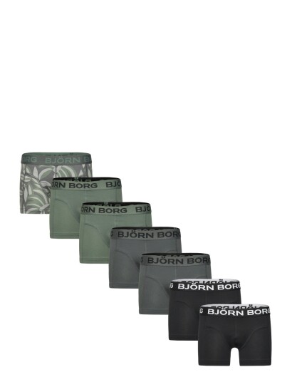 Björn Borg Cotton Stretch Boxer 7P Green 158 164