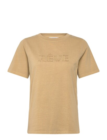 Coster Copenhagen Reve Washed T Shirt Mid Sleeve Beige L