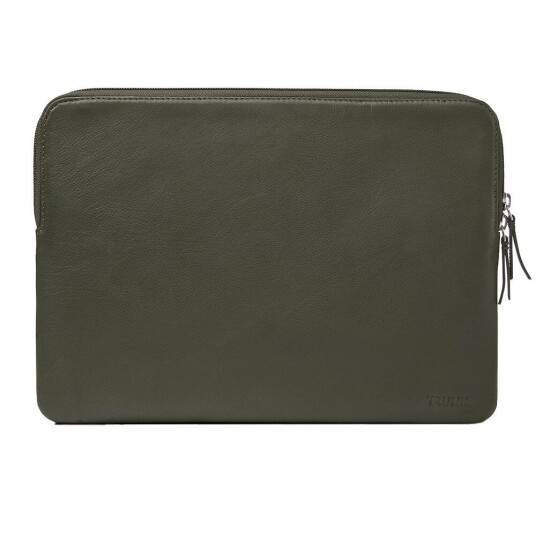 Trunk Ekte Skinn Sleeve til Macbook 13" (32 x 23 x 2 cm) - Green