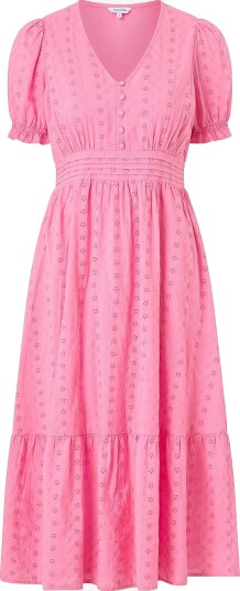 Bubbleroom Broderie Anglaise Dress   Pink   XS