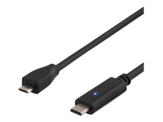 Deltaco USB-C til Micro-USB B kabel 0,5 m USB 2.0 Svart