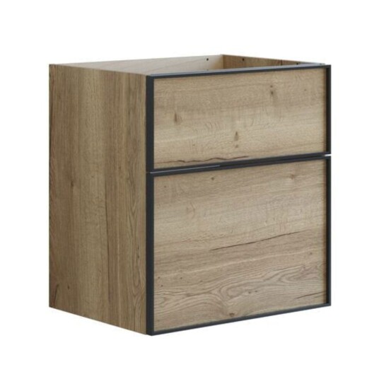 Dansani Inzo Alu-ramme Svart Servantskap med Ekstra Stor Underskuff Natur eik / 60cm