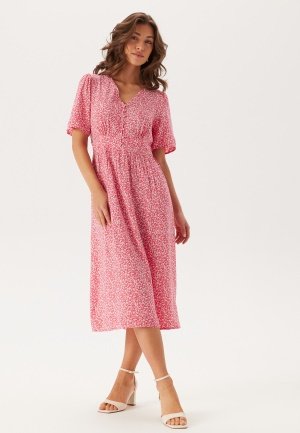 Pieces Tala SS Midi Dress Pink Lemonade AOP:Multi flower S