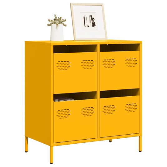 Skjenk sennepsgul 68x39x73,5 cm kaldvalset stål 8721102930164