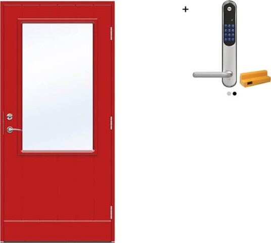 Ytterdør Swedoor Advance-Line Vision Lyra med Yale Doorman Classic Home