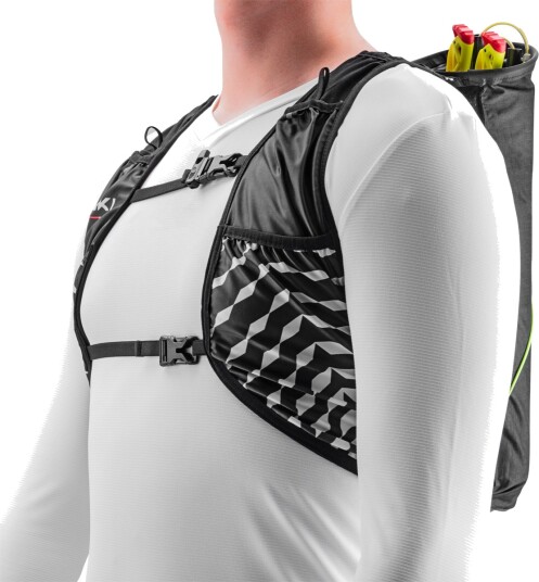 Leki Trail Running Quiver Vest Black white bright Red LXL
