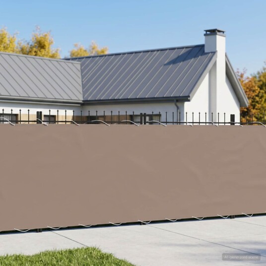 vidaXL Balkong privat skjerm 1,8 x 15 m Stoff med PU belegg Gråbrun