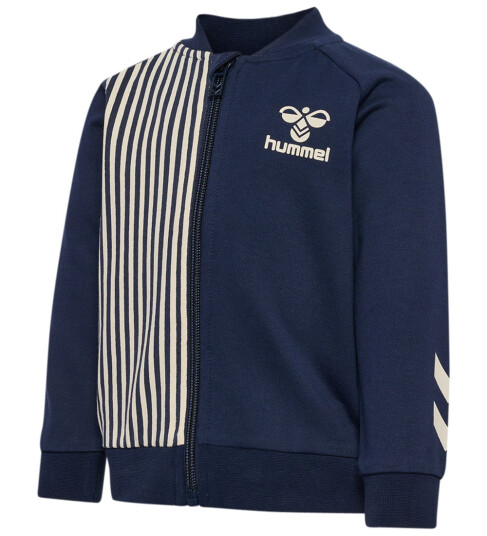 Hummel Cardigan hmlStripete glidelåsjakke Black Iris Hummel 56 Cardigan Blå Hvit
