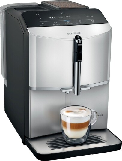 Siemens EQ.300 Helautomatisk Espressomaskin med Melkeskummer - Sølv Siemens EQ.300 Helautomatisk Espressomaskin med Melkeskummer - Sølv