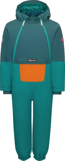 TrollKids Kids Narvik Snowsuit - DARK CYAN/MIDNIGHT PETROL - 110