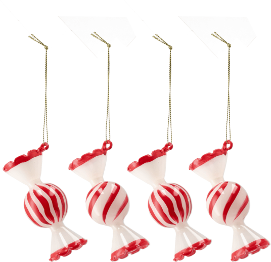 Scandi Living Jolly julekule 4 pk Rød