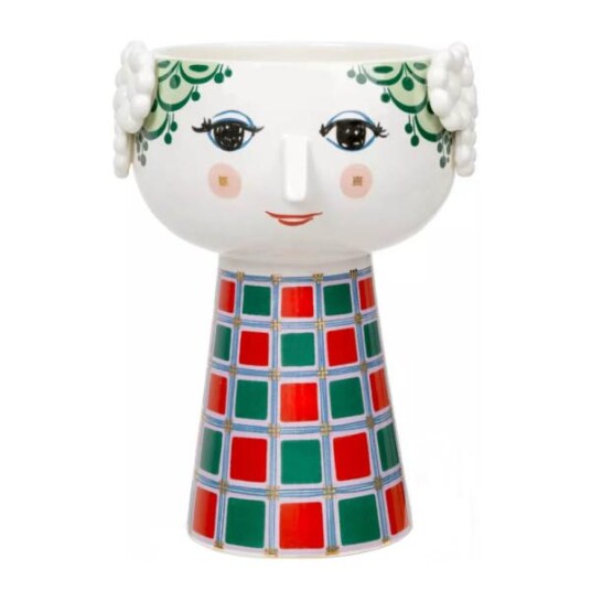 Bjørn Wiinblad Eva Vase H18.5 cm mørk grønn