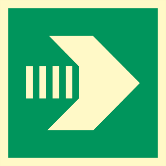Horizontal/vertical arrow secondary escape route