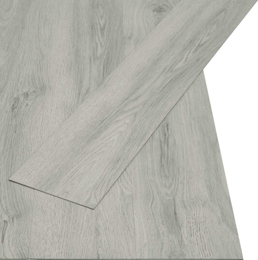 Selvheftende Gulvplank Natur 32 pcs Lysegrå 4,46 m² PVC