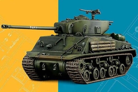 1:56 M4A3E8 Sherman Fury, startsett