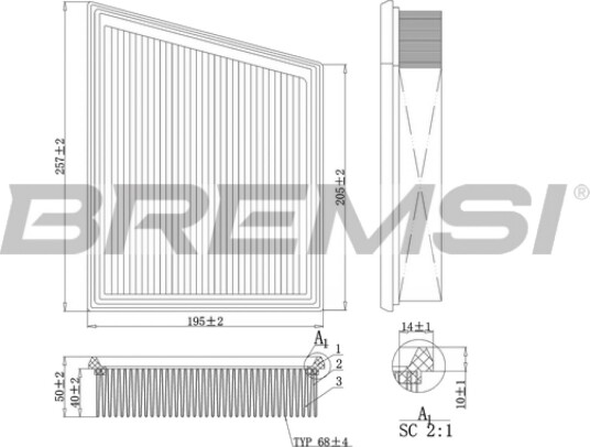Luftfilter BREMSI FA1106 Luftfilter BREMSI FA1106