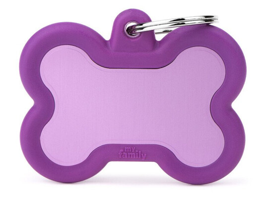 Myfamily Hushtag Collection Id Tag-Aluminium Med Plast Kant Lilla