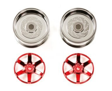 Tamiya 54551 2PC 6SPK RED WHL 26MM OFF+2 Tamiya 54551 2PC 6SPK RED WHL 26MM OFF+2