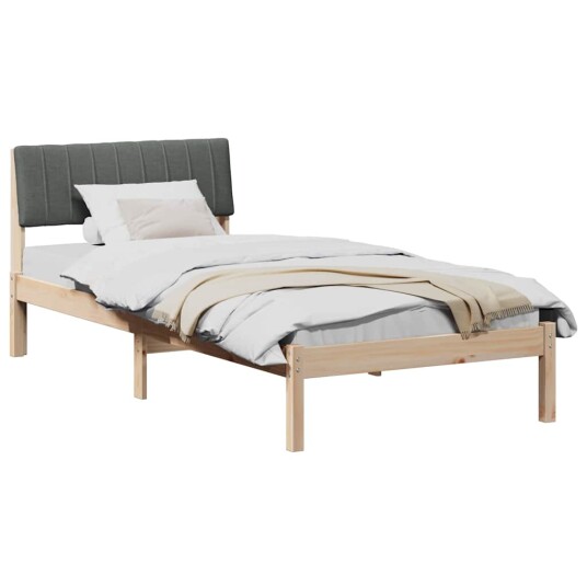 Sengestamme brun og mørkegrå 90 x 190 cm Heltre furu