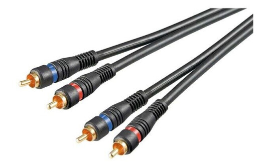 Pro 1.5m RCA Stereo Kabel Dobbeltskjermet Svart Pro 1.5m RCA Stereo Kabel Dobbeltskjermet Svart