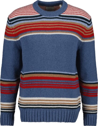 Gant Multi Striped C Neck Blue XL