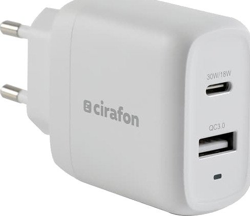 Cirafon Wall Charger 32w Usb C+a Pd/qc3.0 White#and Hvit