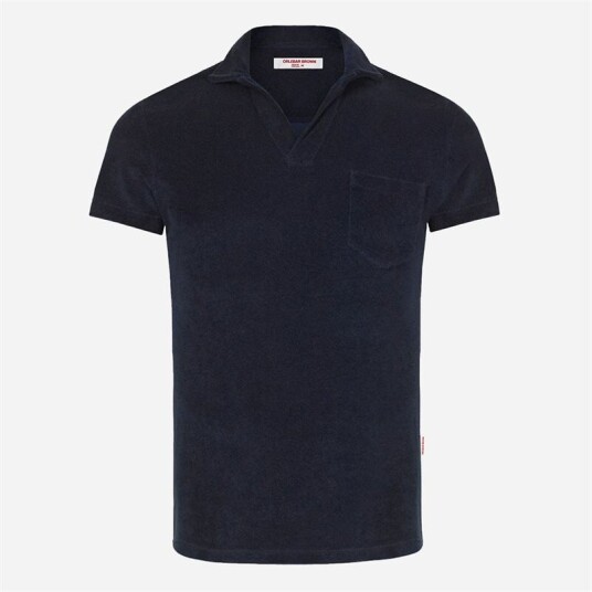 Orlebar Brown Terry Towelling Polo Shirt - Navy