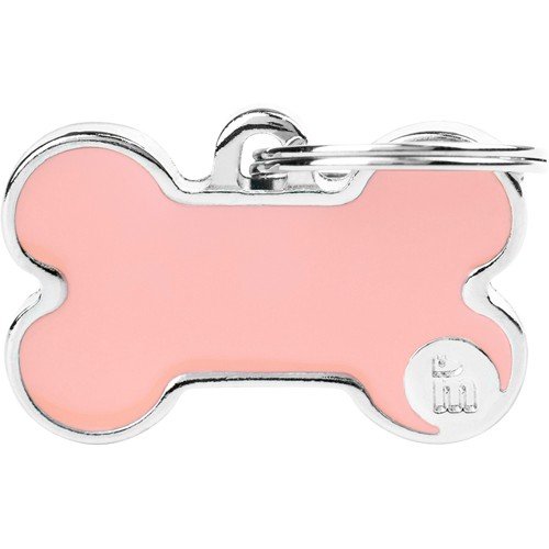Myfamily Håndlaget ID tag for hund - Rosa 48x31 mm