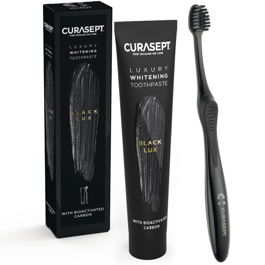 Tannbleking Tannkrem Curasept Luxury Black + Tannbørste