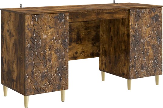 vidaXL Skrivebord Røkt Eik Konstruert tre 142,5 x 50 x 75 cm
