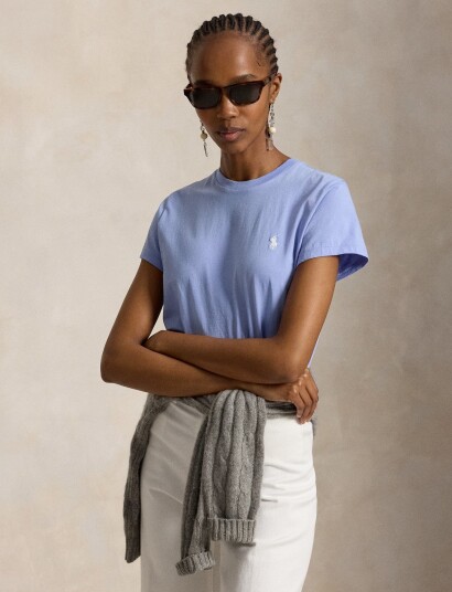 Polo Ralph Lauren Classic Fit Cotton Jersey Crewneck Tee Blue M
