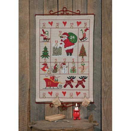 Permin Broderisett Aida Julekalender Kalender Moderne 40x57cm