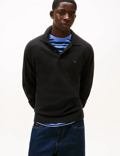 Tommy Jeans Tjm Slim Essential Polo Swtr Ext - Black - XXL