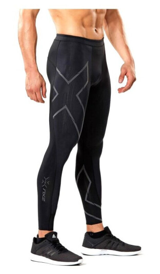 2XU Men's MCS Run Compression Tights ST, Black/Black Reflective 2XU Men's MCS Run Compression Tights ST, Black/Black Reflective