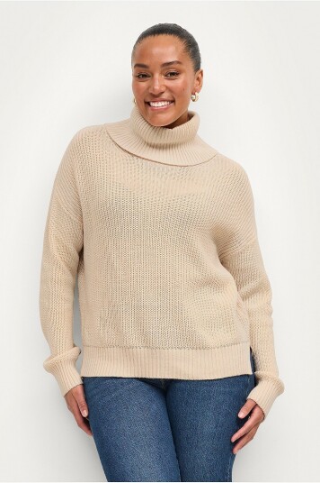 Saint Tropez Genser CloudySZ Rollneck Pullover Beige