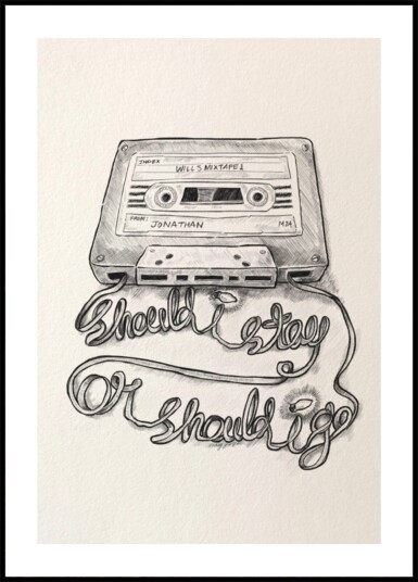 Retro Mixtape Lyrics Plakat / 40x50 Retro Mixtape Lyrics Plakat / 40x50