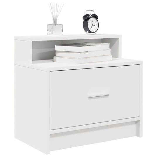  Nattbord med skuff 2 stk hvit 51x31x47 cm 8721158575487