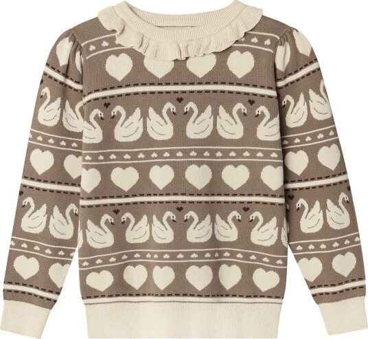 Fliink Genser - Strikk - Lovely - Sandskall Multi - Fliink - 1-1½ år (80-86) - Genser Beige Brun