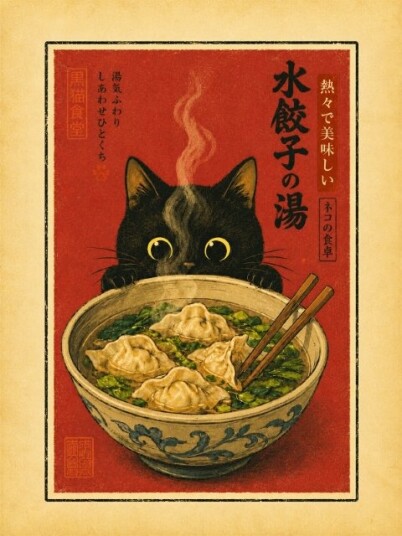 Plakat Katt og Dumpling Nytelse