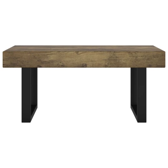vidaXL Salongbord mørkebrun og svart 90x45x40 cm MDF og jern