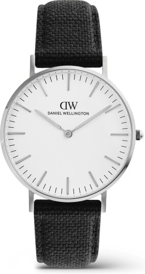 Silver 36mm Watch Classic Black Canvas | DW