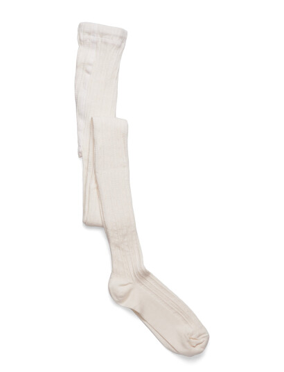 Geggamoja Cable Knitted Stockings Offwhite   Cream   146 152