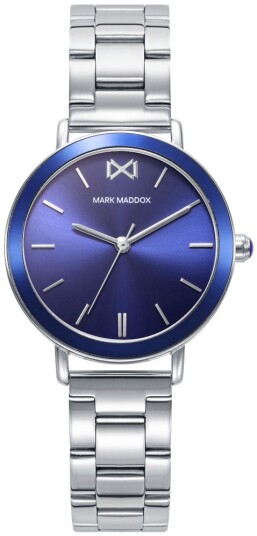 Mark Maddox Dameklokke MM1002 37 Classic Blå/Stål Ø32 mm