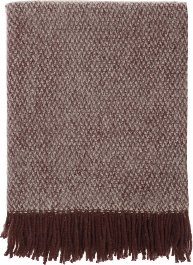 Scandi Living Sandstone ullpledd 130x180 cm Burgunder